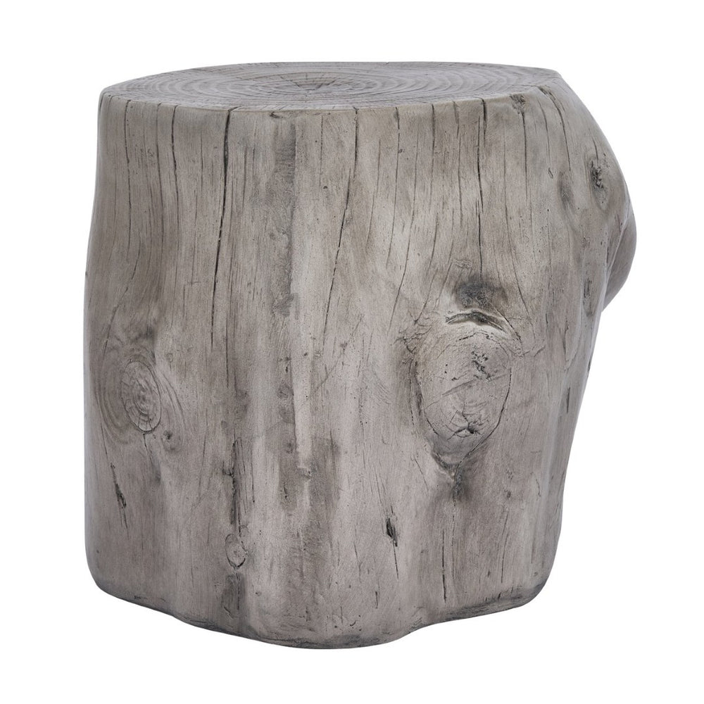 English Elm Mgo Tree Stump Side Table Organic Modern Accent with Realistic Grain Texture N776P372342G