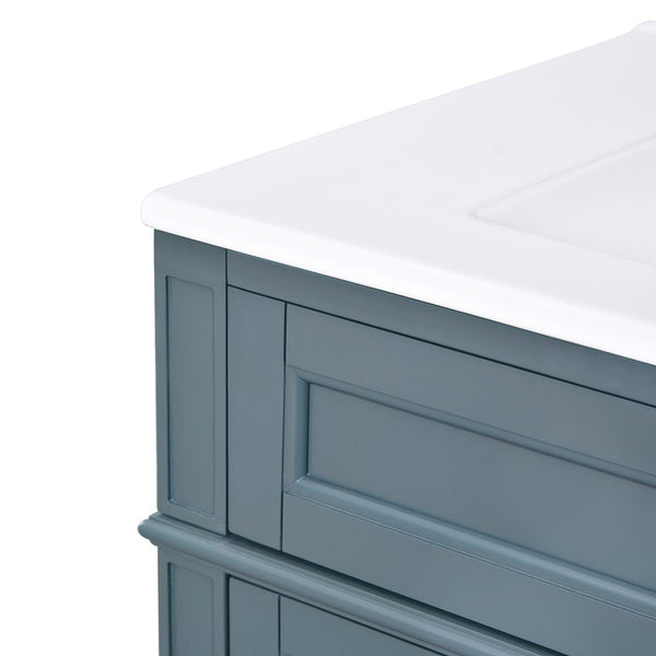 English Elm 30'' Modern Bathroom Vanity With Ceramic Sink, 3 Drawers & Cabinet Storage For Organized Elegance N710P206904M