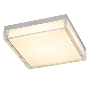English Elm 11-inch Matte Led Flush Mount Ceiling Light Dimmable Frosted Diffuser Modern Low Profile Chrome B370P398965