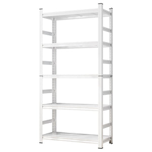 English Elm 71" Five-tier Heavy Duty Shelving Unit 2000lb Bolt-free Garage Storage White W1831P419876