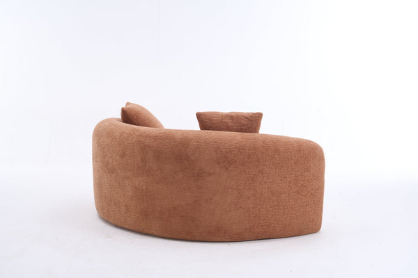 English Elm LY-042 Zen-Inspired S-Curved Dual-Depth Loveseat with Chenille Upholstery, Ready-to-Use Comfort Coral W2231P329722