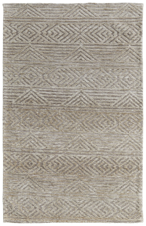 Feizy Rugs Colton Geometric Low Pile Area Rug – Stain Resistant, Soft Micro-polyester For Modern Home Decor Tan,Ivory,Brown Polyester 8748791fbrn000c50