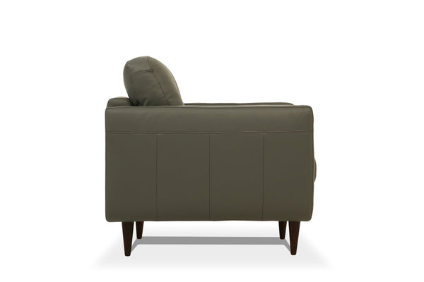 English Elm Radwan Italian Leather Sofa Tufted Mid-century Modern Three-seat Walnut Leg Living Room Dark Green B2726P496930