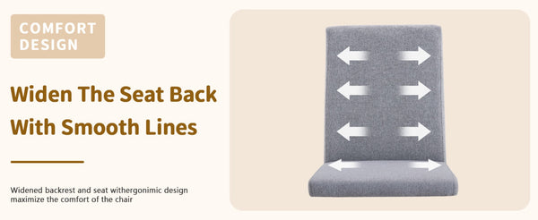 English Elm Table Set With 79" Tempered Glass Top & 8 Light Gray Linen-Cotton Chairs - Modern Elegance For Dining W1151S03619-GIGA