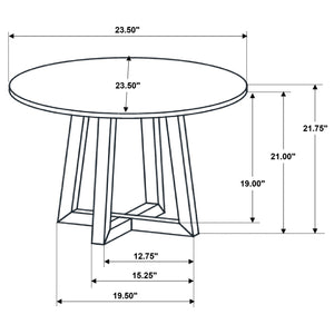 English Elm Enlow Black Round Marble-Like End Table - Modern Design With Scratch-Resistant Top & Solid Base B062P299965