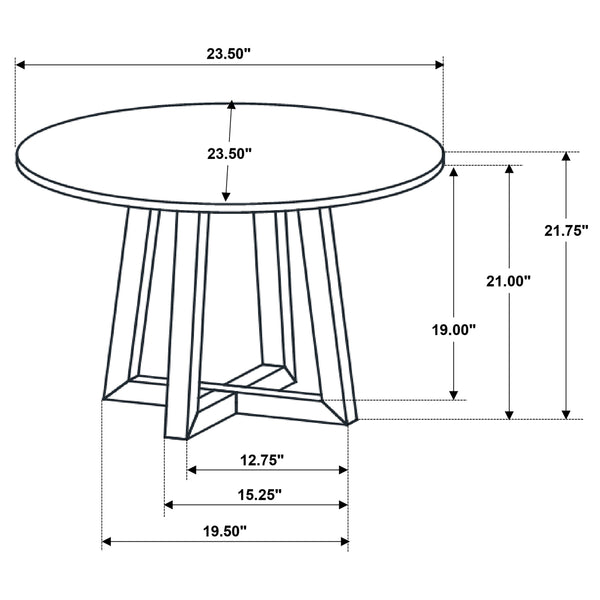 English Elm Enlow Black Round Marble-Like End Table - Modern Design With Scratch-Resistant Top & Solid Base B062P299965