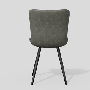 English Elm Dining Chair Set Of 2 - Modern Gray Pu Leather Armless Chairs With Sturdy Metal Legs For Comfort T3950P396567