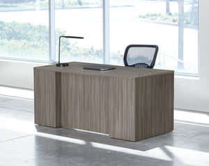 OSP Home Furnishings Napa Executive Double Pedestal Desk with Multi-drawer Storage for Home Office Use NAPURB-TYP203