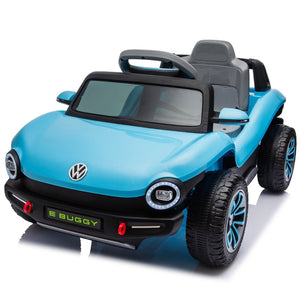 English Elm 12v Licensed Volkswagen Beetle Ride on Car with Remote Control and Suspension for Kids Blue W1578P418192