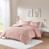 Intelligent Design Naomi Glam/Luxury Metallic Print Faux Fur Duvet Cover Set ID12-2247 Blush/Gold