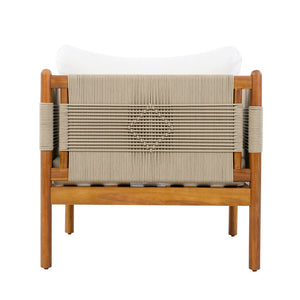 English Elm Outdoor Acacia Club Chair Set with Hand-woven Rope and Teak Finish for Patio N768P361445T_2
