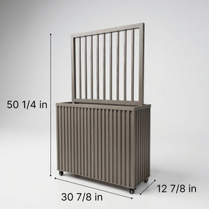 English Elm Grove Tall Aluminum Outdoor Planter with Wood Tone Finish for Patio or Entryway B2755P462216