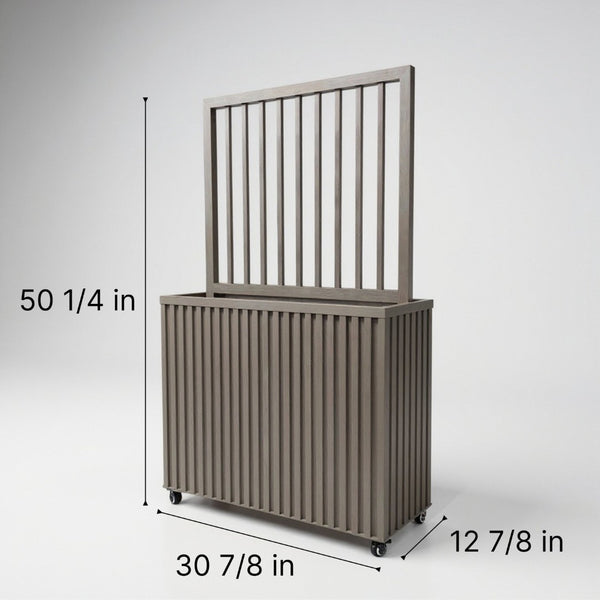 English Elm Grove Tall Aluminum Outdoor Planter with Wood Tone Finish for Patio or Entryway B2755P462216