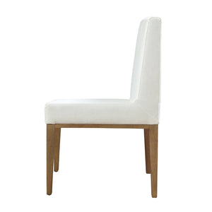 English Elm Rux White Upholstered Dining Chairs Set of 2 Rubberwood Farmhouse Style Seating B056P416852