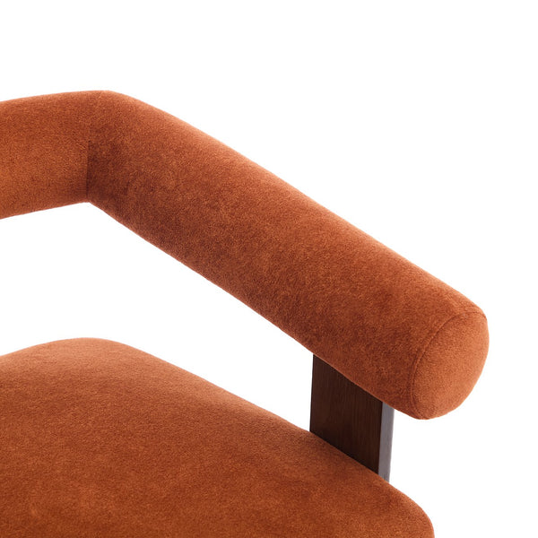 English Elm Christopher Knight Home® - Round boucle armrest loveseat with curved ergonomic design, compact cozy two-seater for small spaces and lofts Brown,Dark Orange N771P370615C