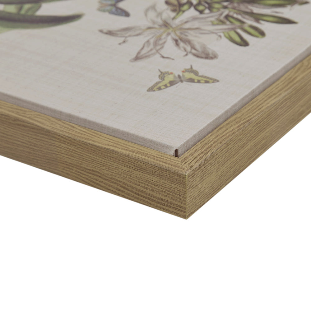 JLA Home Madison Park - 4-piece Vintage Botanical Framed Canvas Set — Linen-Texture Prints in Warm Wood Frames for Gallery Décor MT95C-0006