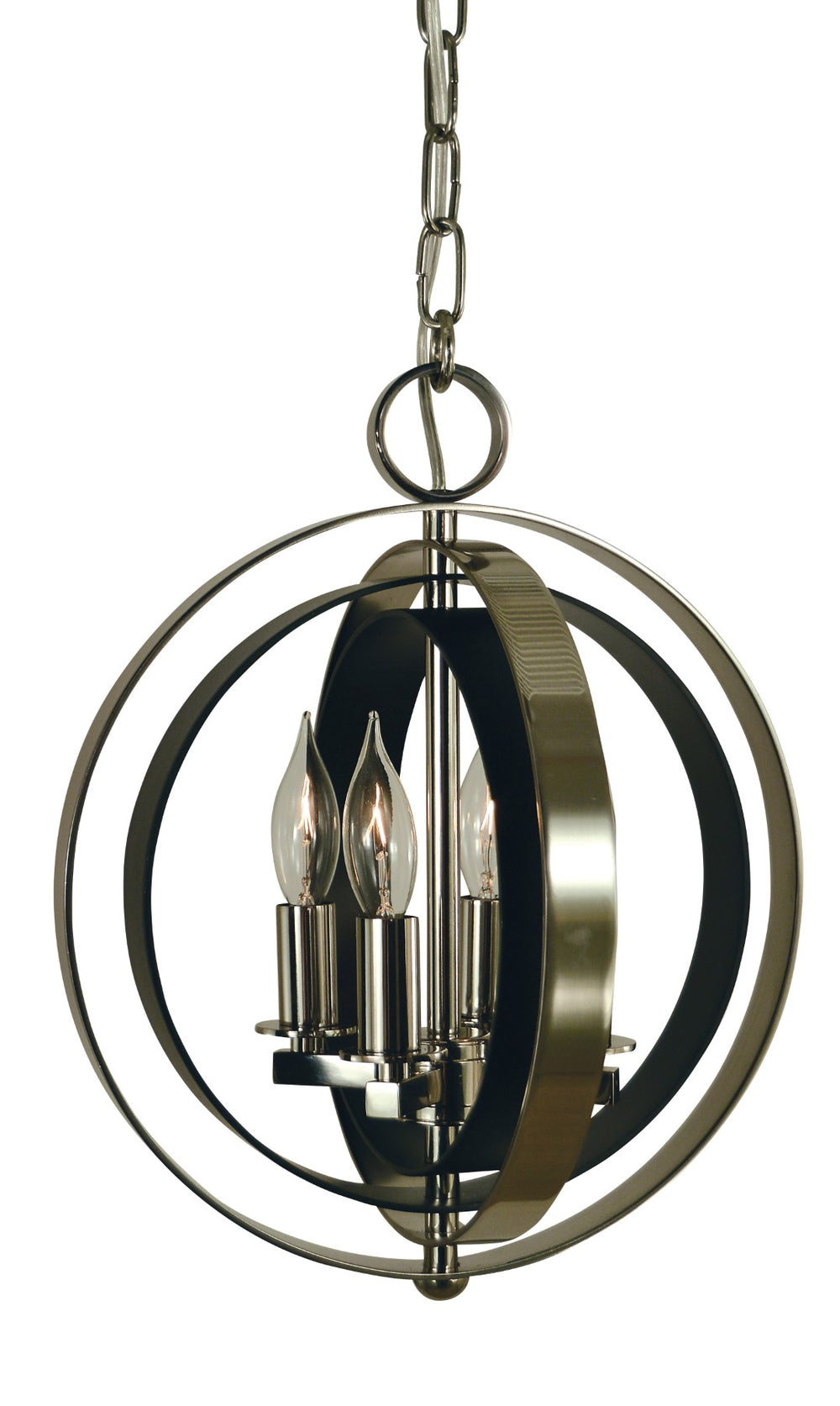 Framburg 4-lt.Polished Stylish Nickel & Matte Black Constellation Pendant - Handcrafted Usa Elegance! Polished Nickel With Matte Black Metal 4650 Pn/Mblack