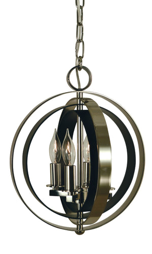 Framburg 4-lt.Polished Stylish Nickel & Matte Black Constellation Pendant - Handcrafted Usa Elegance! Polished Nickel With Matte Black Metal 4650 Pn/Mblack