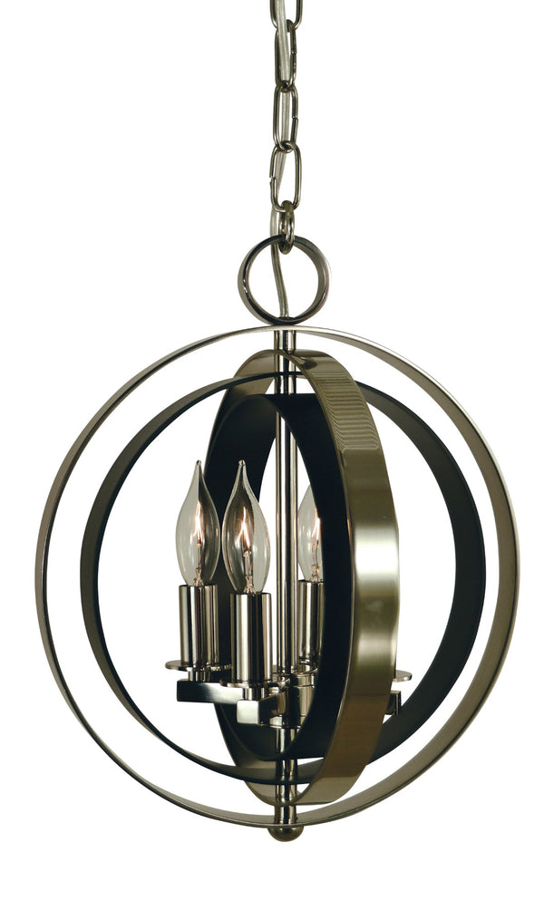 Framburg 4-lt.Polished Stylish Nickel & Matte Black Constellation Pendant - Handcrafted Usa Elegance! Polished Nickel With Matte Black Metal 4650 Pn/Mblack