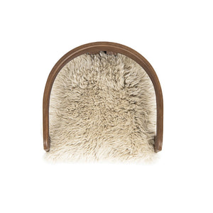 English Elm Millwick Sheepskin Fur Counter Stool Solid Ash Wood Frame Farmhouse Kitchen Seating B2719P479033