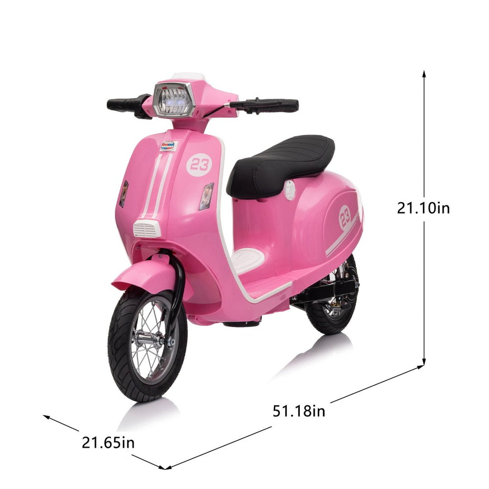 English Elm 24v Kids Electric Dirt Bike with Pneumatic Tires Suspension and Bluetooth for Ages 8-14 W1578P297858