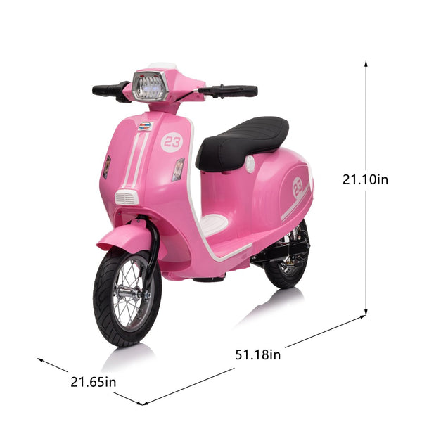 English Elm 24v Kids Electric Dirt Bike with Pneumatic Tires Suspension and Bluetooth for Ages 8-14 W1578P297858