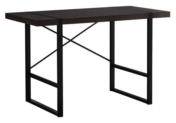 English Elm Computer Desk - Modern 49" Espresso Laminate With Black Metal Frame For Home Office & Creative Spaces B2710P219687