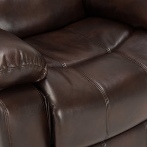 English Elm Charlotte Burnished Brown Leather Gel Glider Recliner - Stylish Comfort With Durable Design & Easy Recline B050P322572