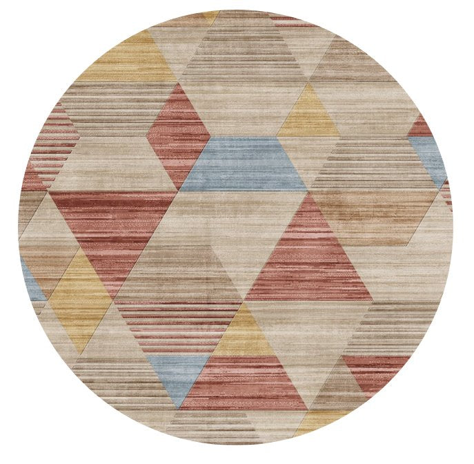 English Elm RABBIT Ivory Multi 41" Round Washable Non-Slip Rug – Durable Polyester, Kid & Pet Friendly, Foldable B186P261395