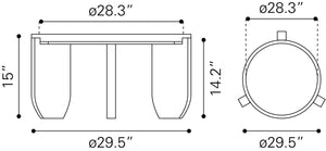Nador Coffee Table Natural 109866 Zuo Modern