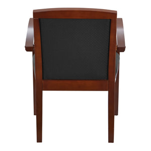 OSP Home Furnishings Upholstered Guest Chair Solid Hardwood Frame Cherry Finish Dining or Conference Seating KEN79LCH-3
