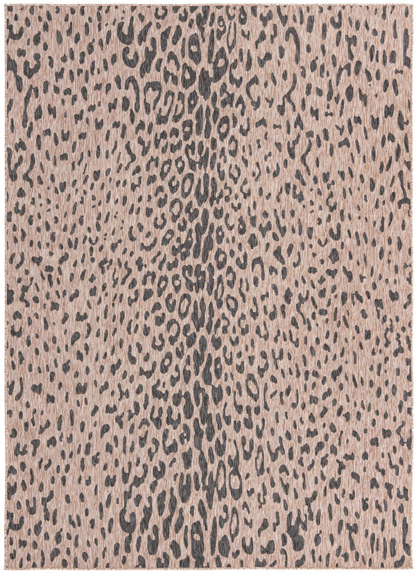 Unique Loom Outdoor Safari Samburu Machine Made Animal Print Rug Natural, Light Brown/Gray 7' 10" x 11' 0"