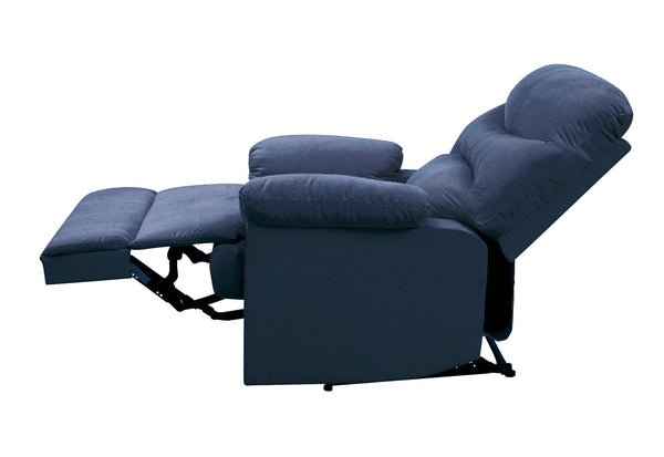 English Elm Blue Memory Foam Recliner with Pillow-Top Arms, External Latch, Tight Cushions for Ultimate Comfort B062P215433