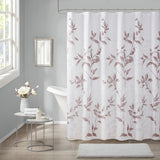 Madison Park Cecily Modern/Contemporary Burnout Printed Shower Curtain MP70-6630 Mauve