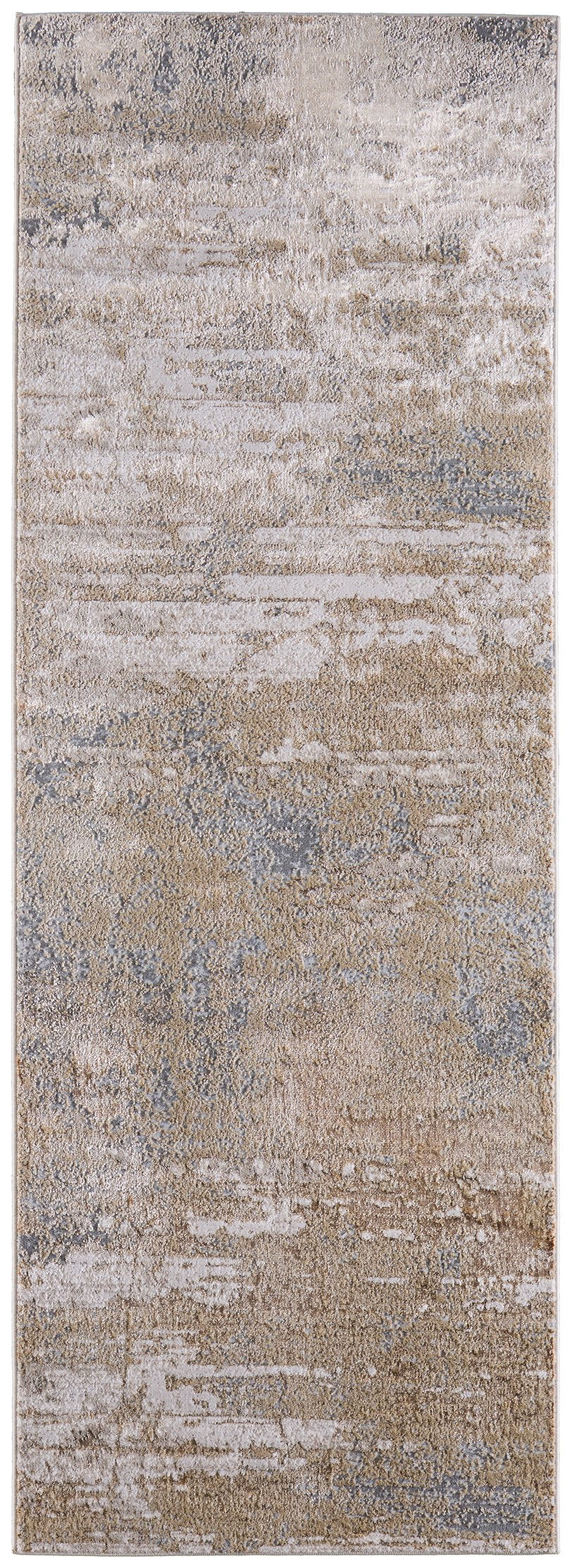 Feizy Rugs Aura Contemporary Abstract Area Rug - Durable Polyester Blend In Elegant Gold And Champagne Tones Ivory,Gold,Gray Polyester,Polypropylene Aur3567fbgegldi71