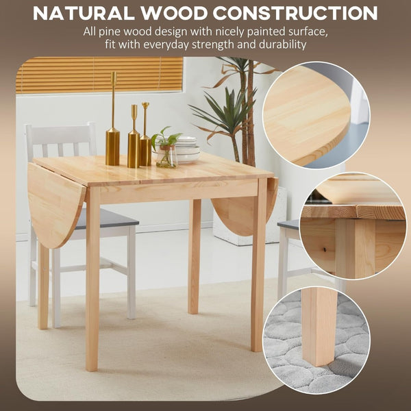 English Elm Dfw Solid Pine Drop Leaf Dining Table Expandable Space Saving Design for Small Homes W2301P425832