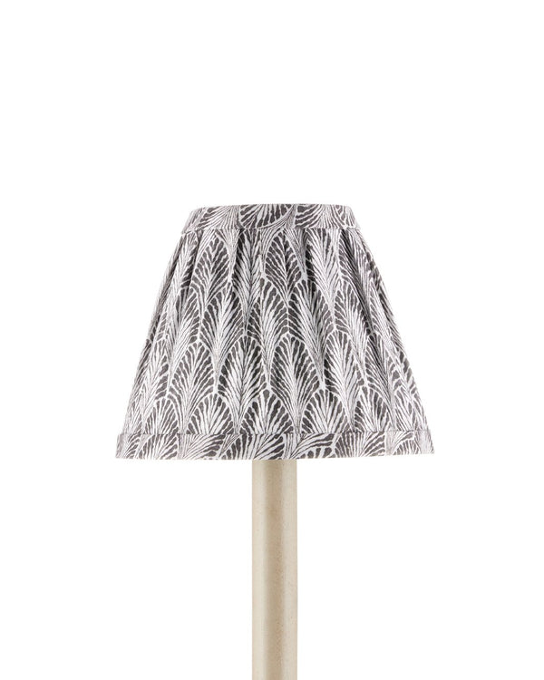 Currey & Company Plume Elegant Tapered Chandelier Shade With Fan-like Pattern By Lacefield Designs For Stunning Décor Gray Cotton 0900-0053-currey-company