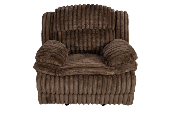 English Elm Manual Glider Recliner Plush Fur-Like Corduroy Upholstery, Smooth Glide, Padded Arms & Backrest Chocolate 28 L x 45 W x 33 H B089P296896