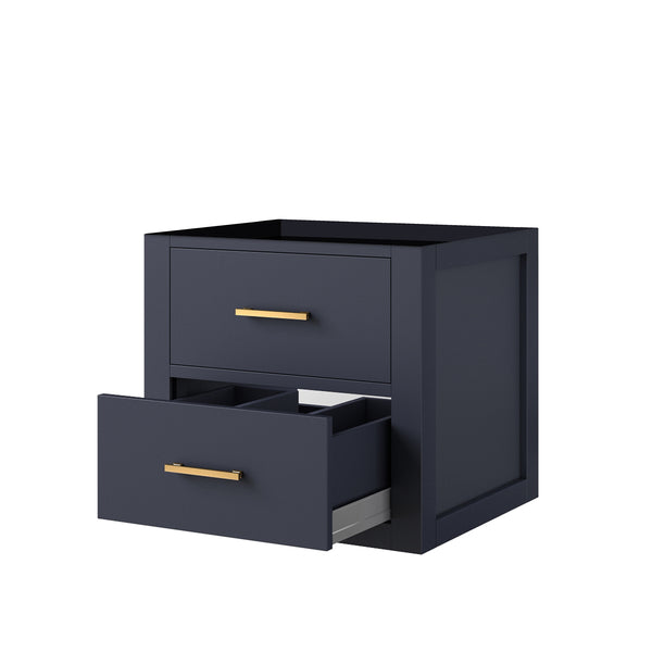 English Elm Blue Midcentury Wallhung Single Sink Vanity 20" W x 18" D, Soft-Close Drawer, Fully Assembled, Compact Storage B2731P257890