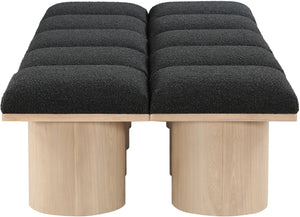 Pavilion Black Boucle Fabric Bench 465Black-10C Meridian Furniture