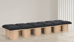 Pavilion Black Boucle Fabric Bench 465Black-12C Meridian Furniture