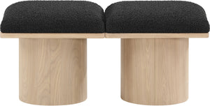 Pavilion Black Boucle Fabric Bench 465Black-2A Meridian Furniture