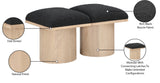 Pavilion Black Boucle Fabric Bench 465Black-2B Meridian Furniture