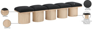 Pavilion Black Boucle Fabric Bench 465Black-5B Meridian Furniture