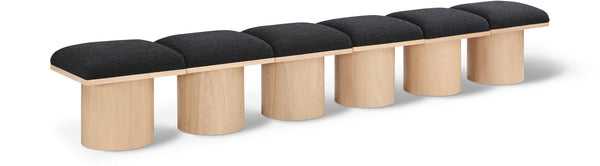 Pavilion Black Boucle Fabric Bench 465Black-6A Meridian Furniture