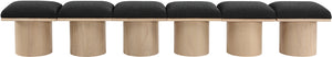 Pavilion Black Boucle Fabric Bench 465Black-6A Meridian Furniture