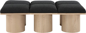 Pavilion Black Boucle Fabric Bench 465Black-6C Meridian Furniture