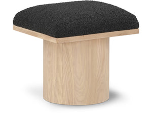 Pavilion Black Boucle Fabric Bench/Stool 465Black-C Meridian Furniture