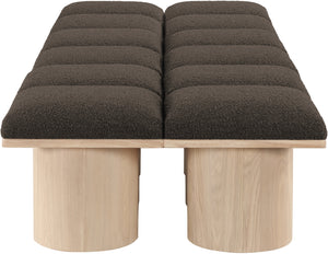 Pavilion Brown Boucle Fabric Bench 465Brown-12C Meridian Furniture