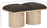 Pavilion Brown Boucle Fabric Bench 465Brown-2B Meridian Furniture